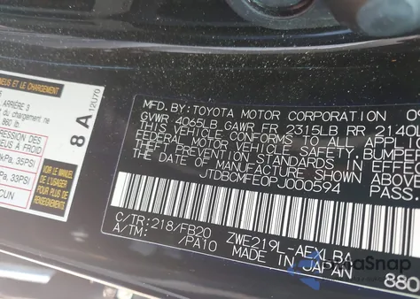 2023 Toyota Corolla Hybrid Le from USA, damaged, VIN JTDBCMFE0PJ000594